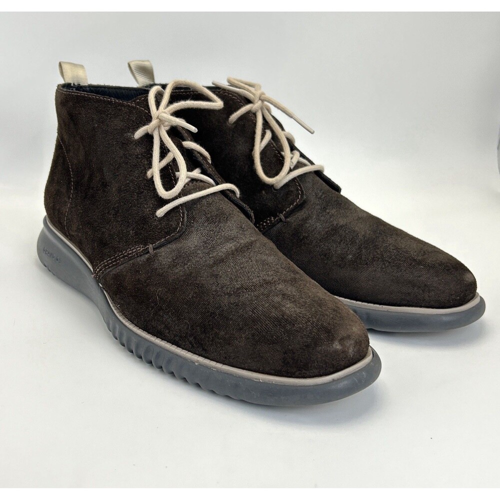 Cole Haan Zerogrand Chukka Boots Mens Sz 12 Suede Mocca Brown Ankle Comfort Shoe - Picture 2 of 8